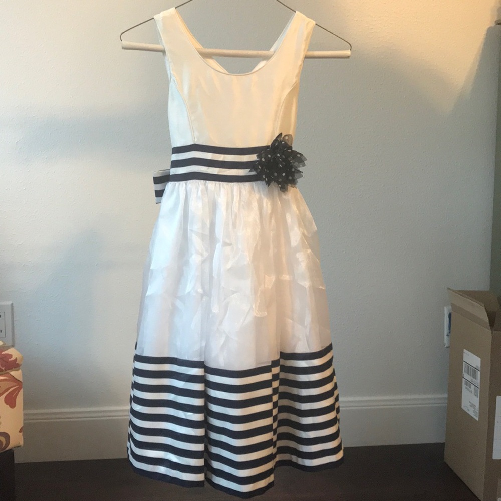 Bonnie Jean, Navy/white Dress, like new